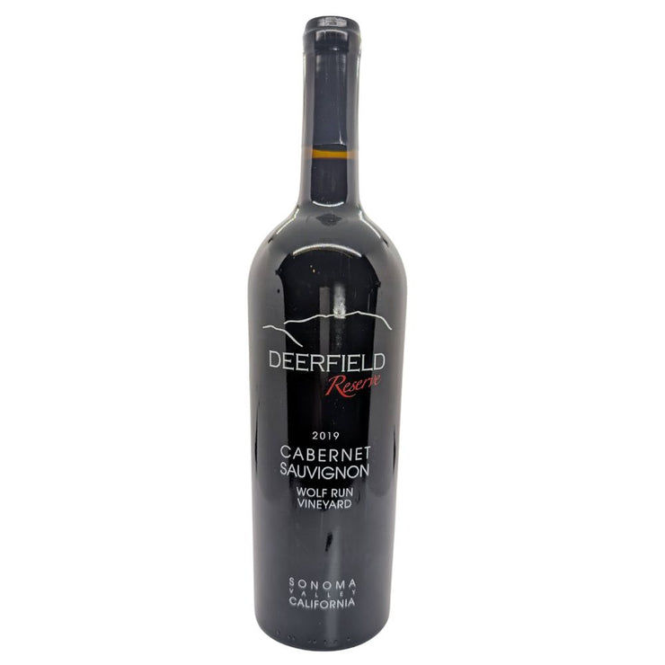 Wine bottle with 'Deerfield Reserve' label on a white background